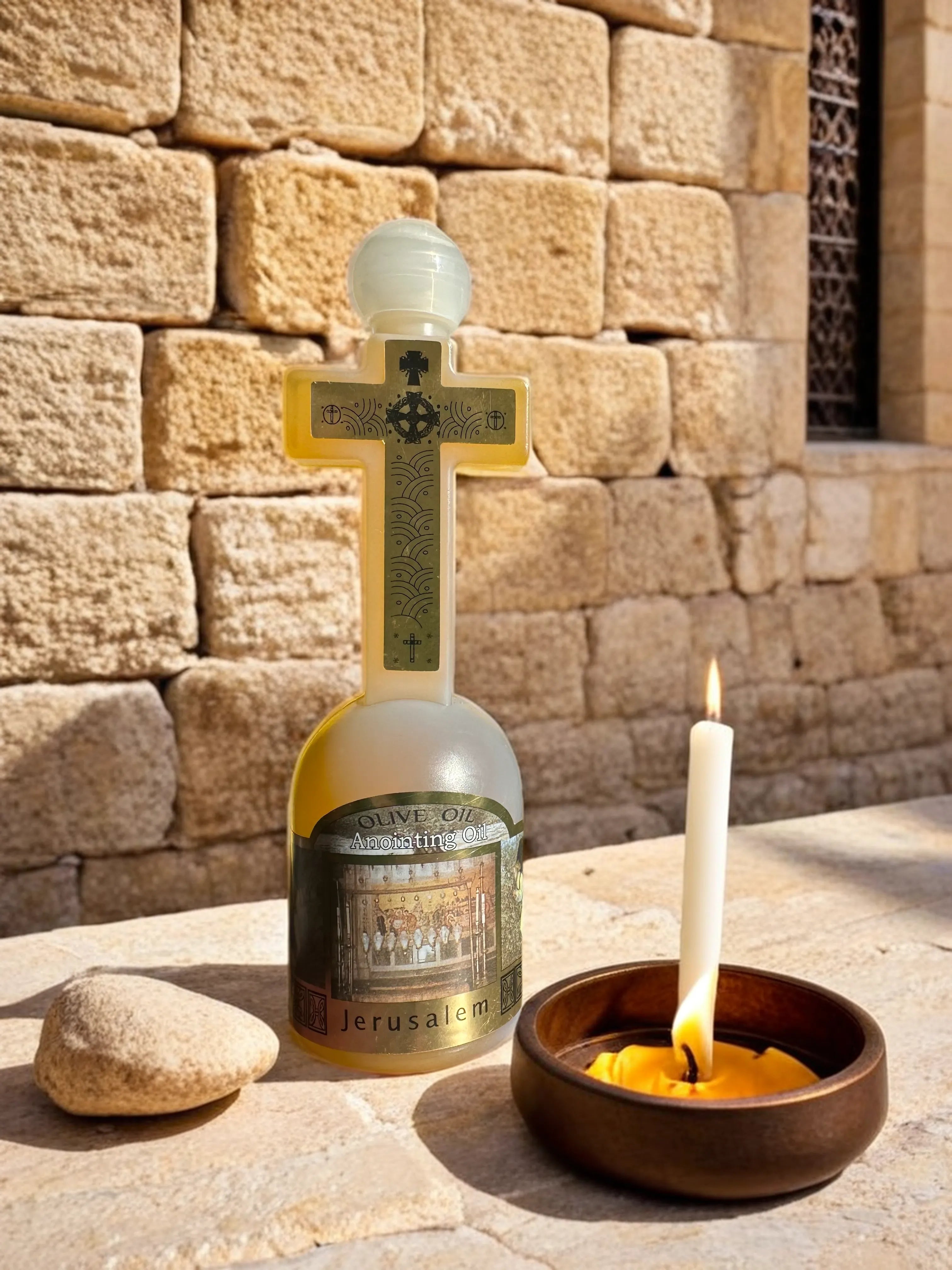 Mir Sfânt de Ungere de la Biserica Sfântului Mormânt din Ierusalim - in forma de Cruce 125ml sfintit