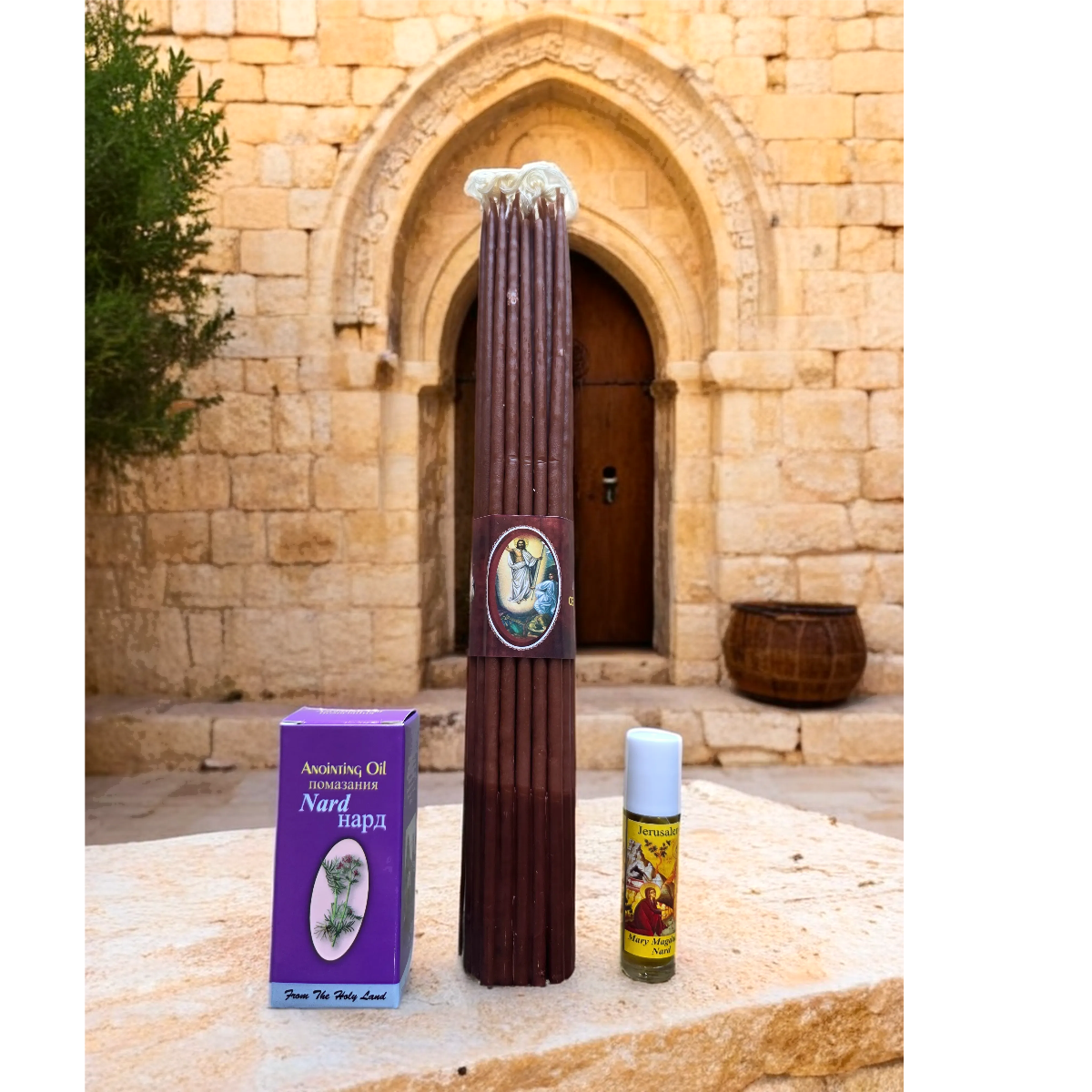 Pachetul Credinței – Mir de Nard & 33 Lumânări Sfințite