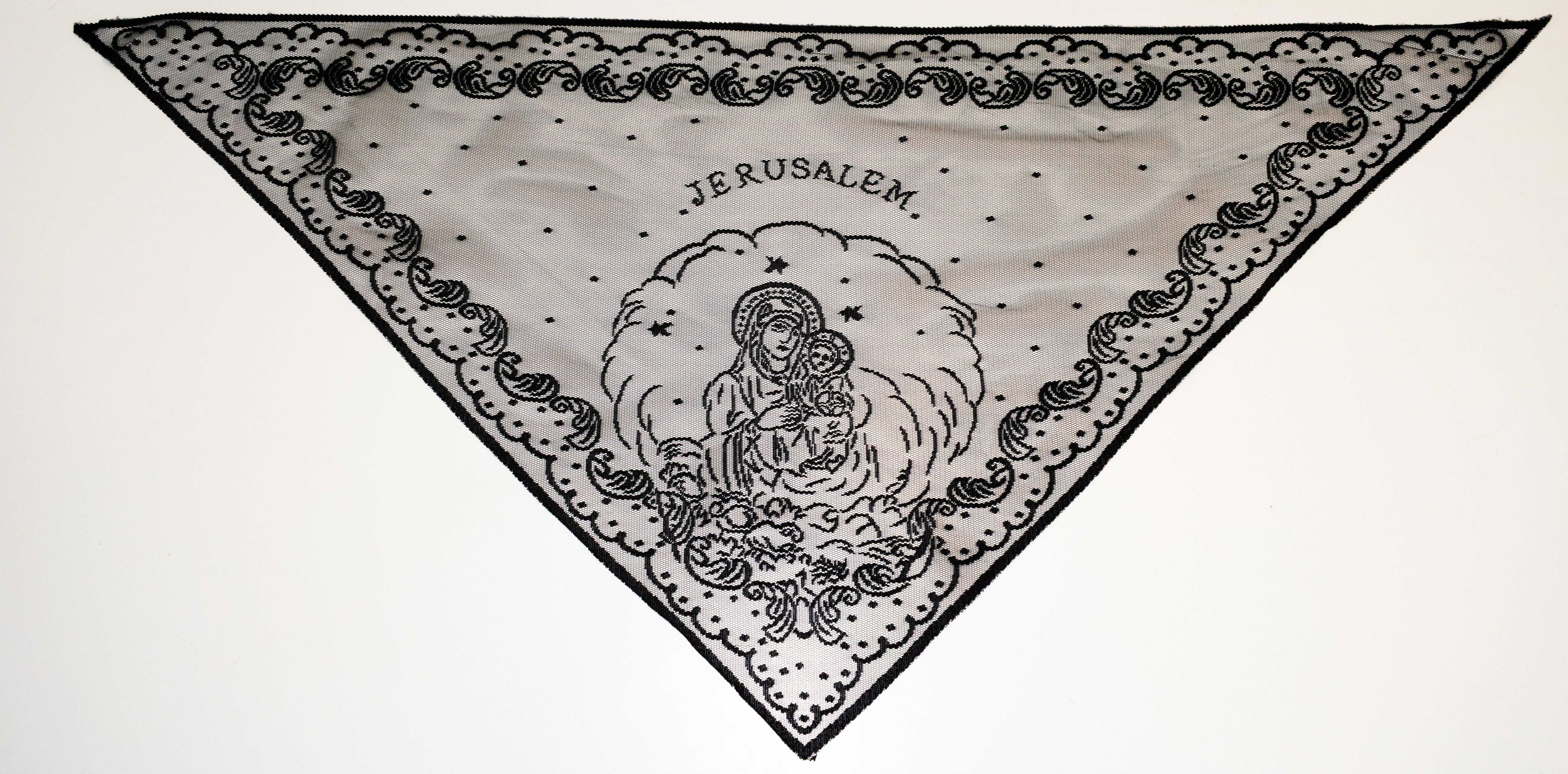 Eșarfă Neagra Triunghiulară cu Maica Domnului – Ierusalim, Țara Sfântă