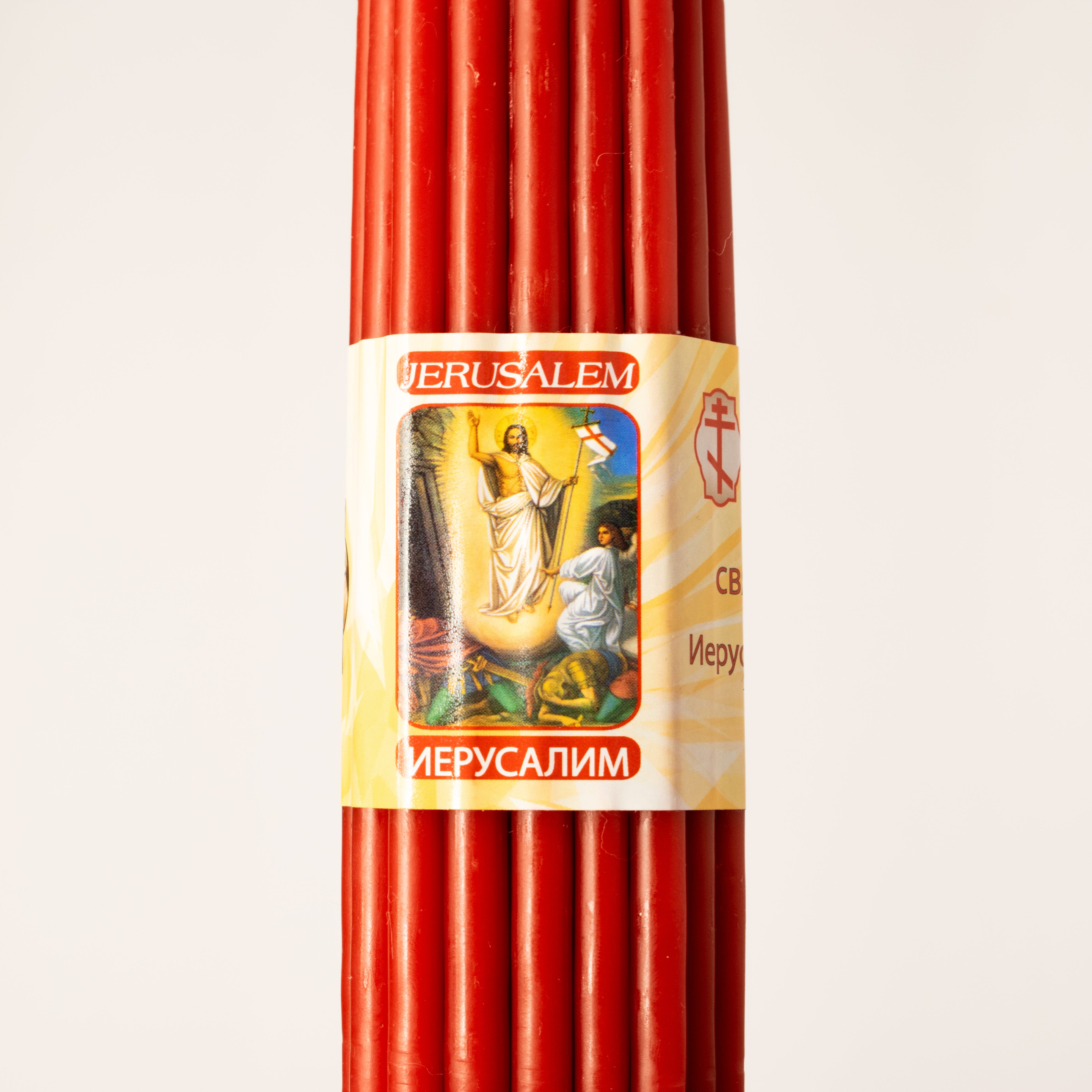 Set 33 de lumânări din Ierusalim cu parfum intens de trandafir – Rugăciune din inimă - Credință și Dragoste