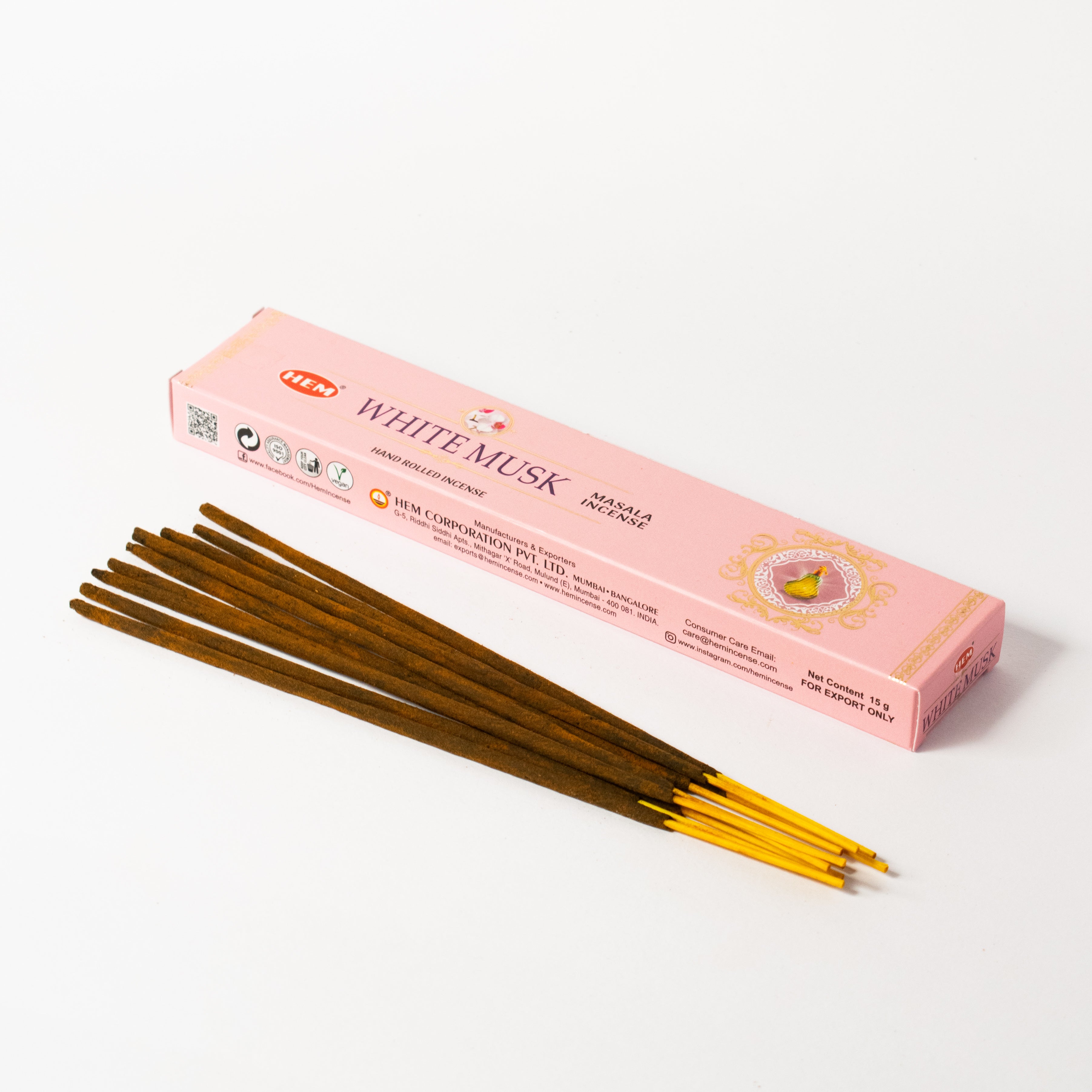 Bețișoare parfumate cu mosc alb – Aromă delicată pentru calm și echilibru – 10 bucăți în pachet