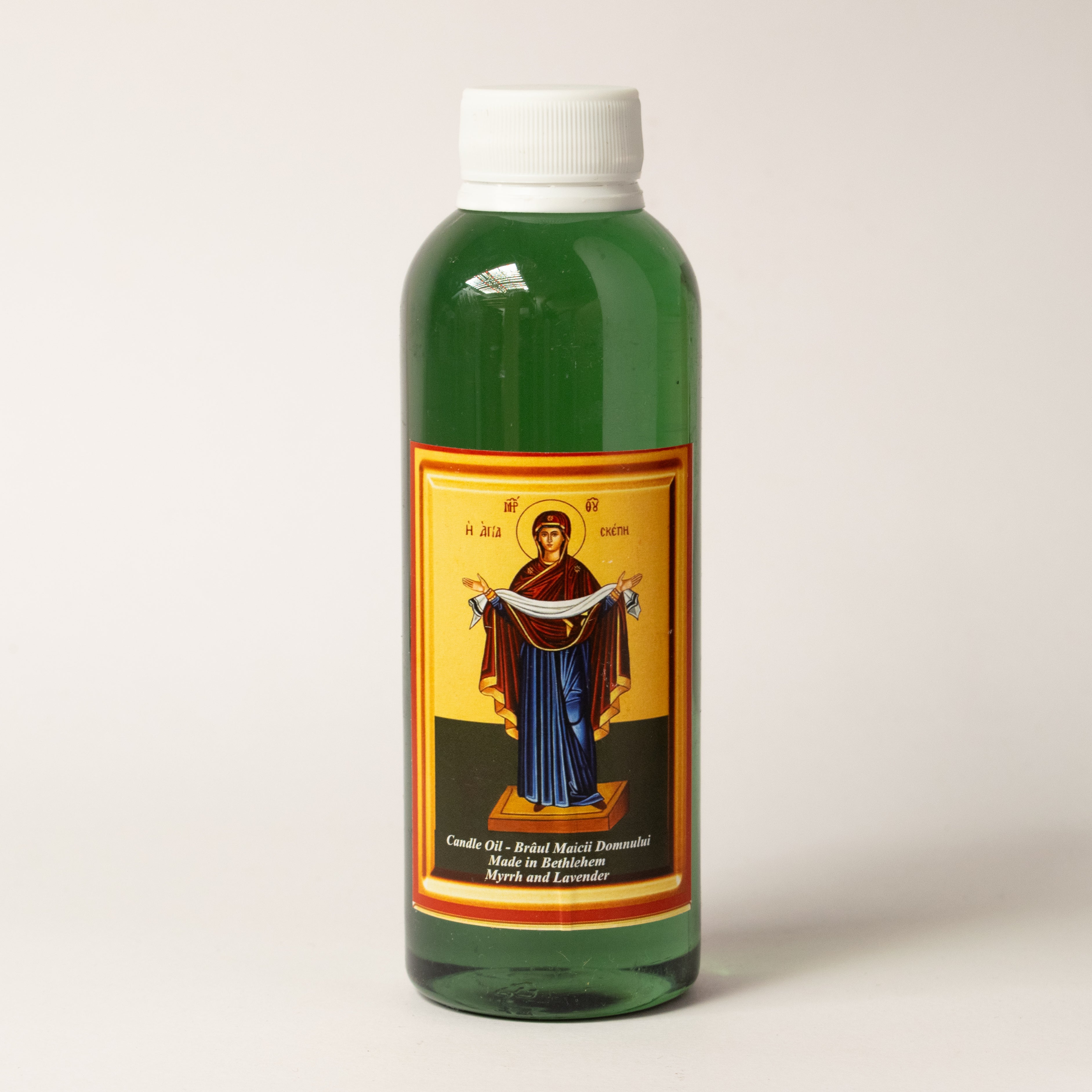 Ulei de Candelă „Brâul Maicii Domnului” – Mireasmă Puternică de Smirnă și Lavandă – Protecție, Liniște și Binecuvântare – Din Țara Sfântă