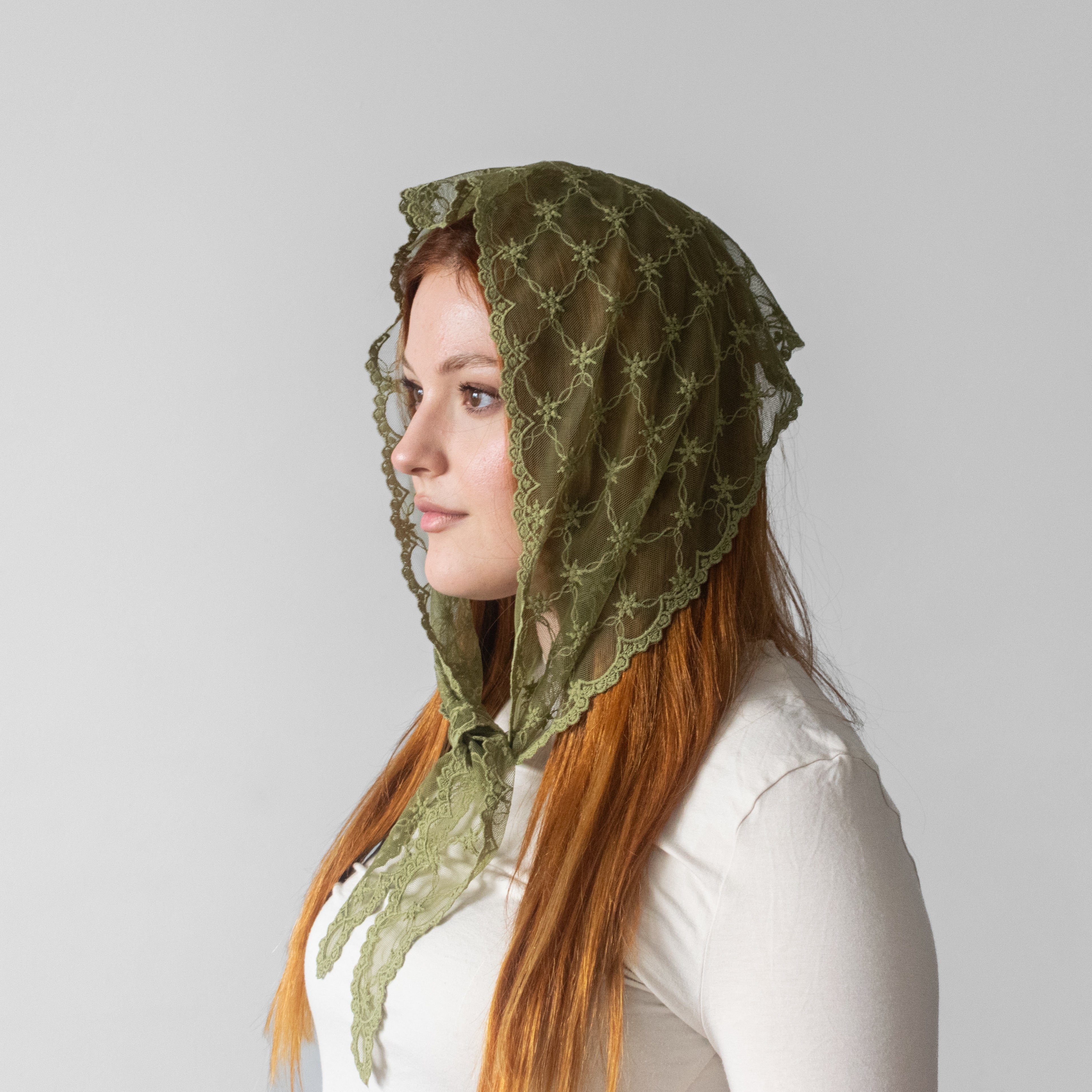 Eșarfă Elegantă Verde Jad cu Broderie – Binecuvântată în Țara Sfântă – pentru Purtare Zilnică și Rugăciune
