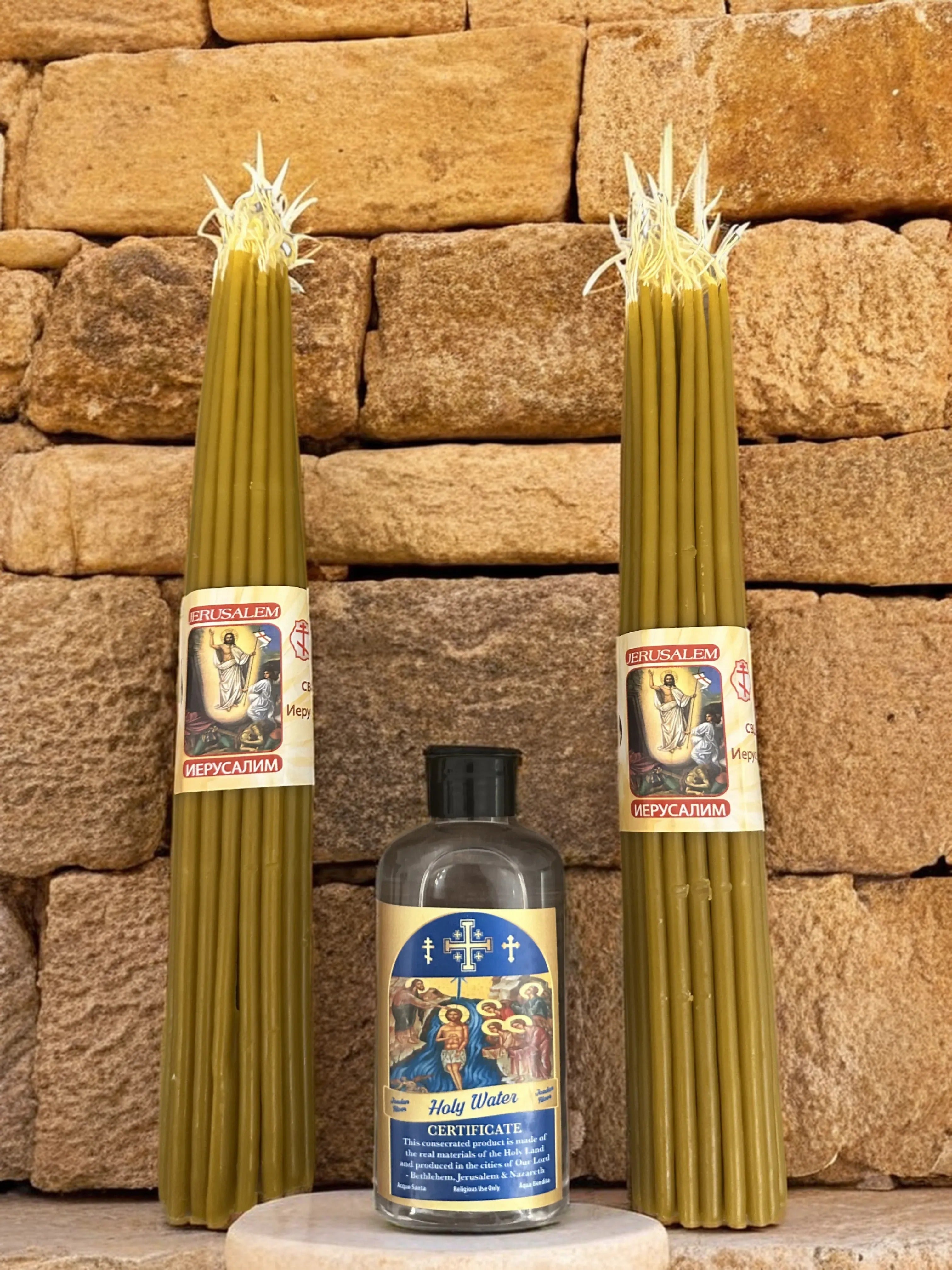 Pachetul Postul Craciunului – Apa Sfințită & 33 Lumânări Sfințite