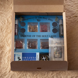 Set Aniversare Binecuvântat din Ierusalim – Cruce din lemn de măslin și Sfinte Elemente - M2 - Din Ierusalim