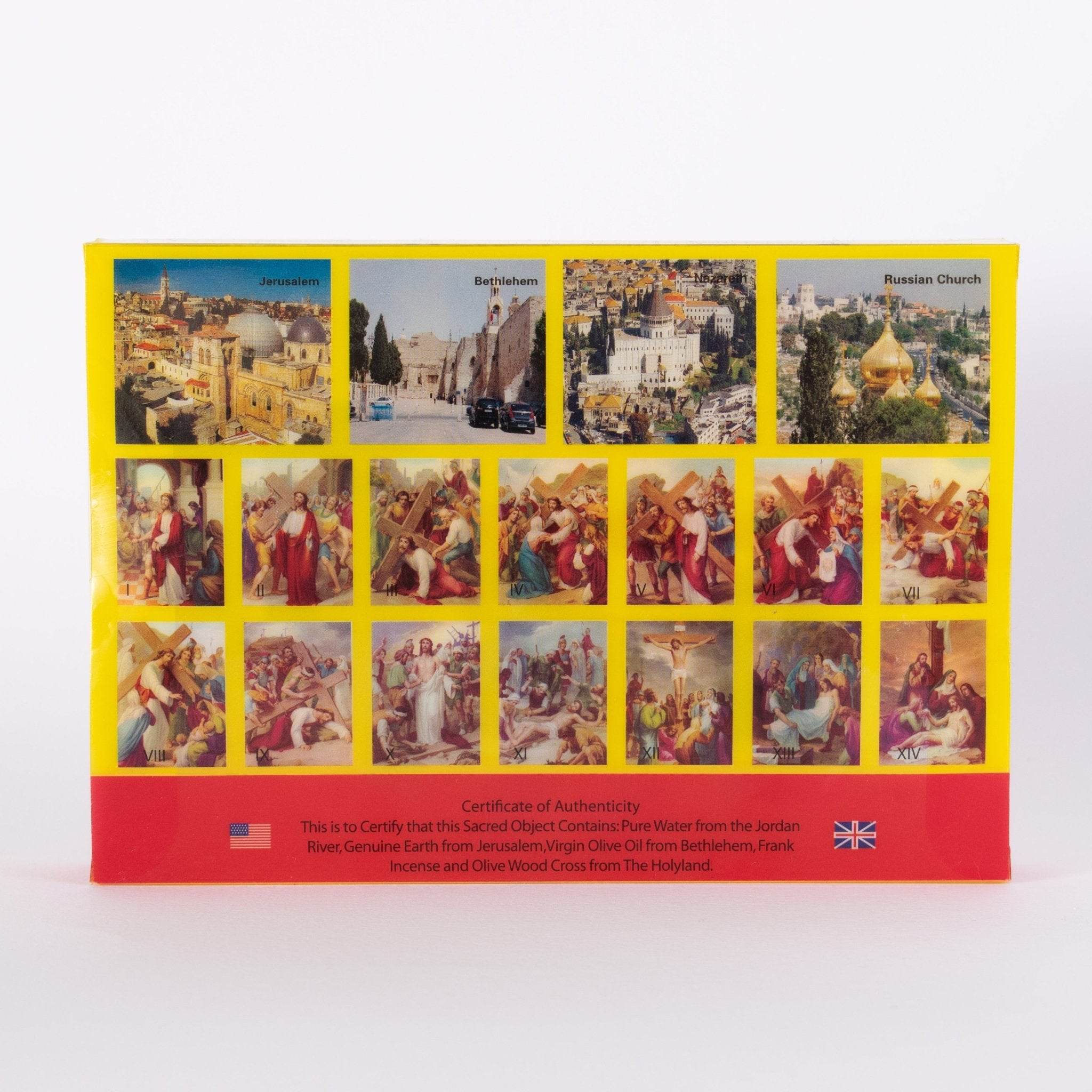 Set 4 Elemente Sfinte din Ierusalim + Crucifix din Lemn de Măslin - Din Ierusalim