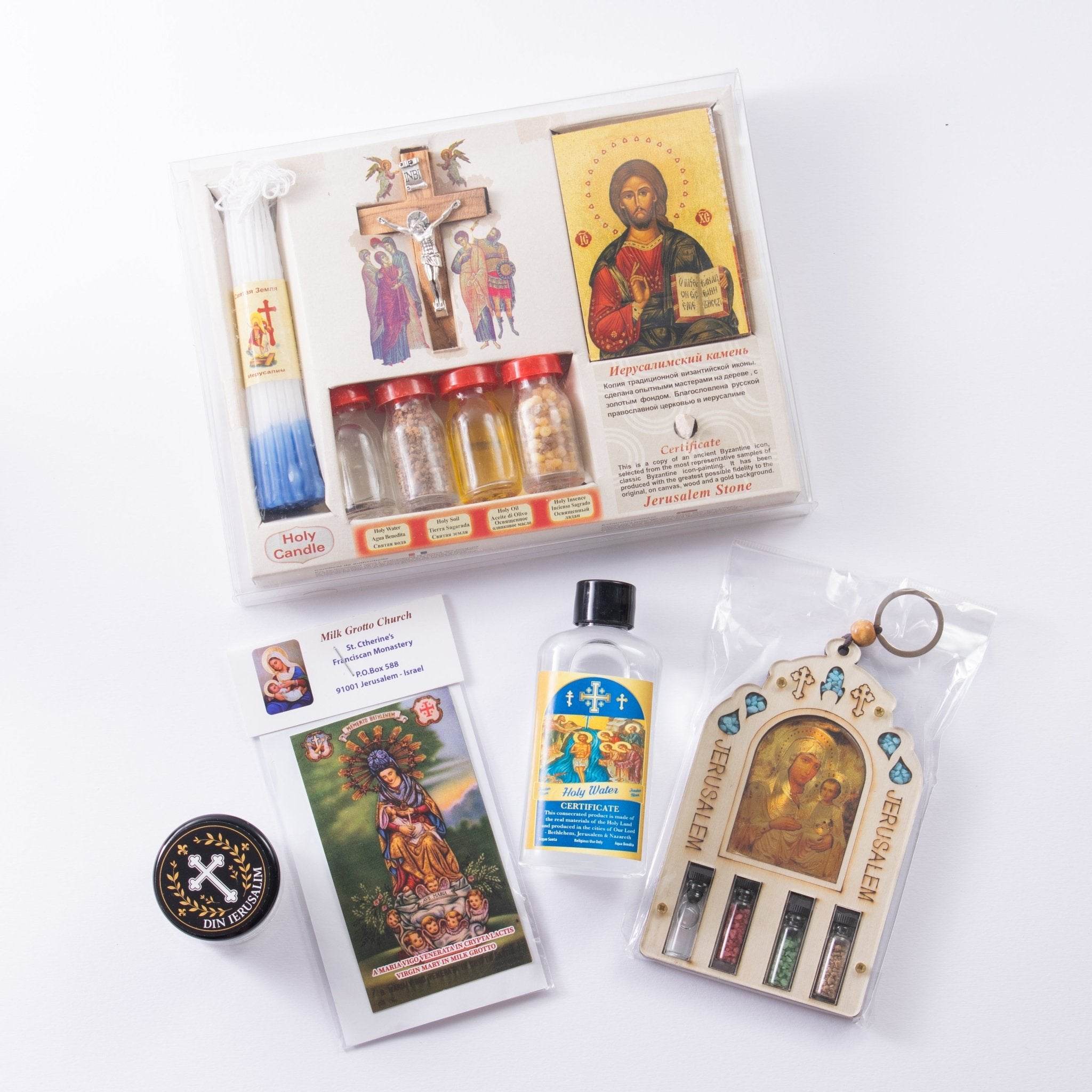 Set de Nuntă Binecuvântat din Ierusalim – Icoana Sporul Casei și Sfinte Elemente - M2 - Din Ierusalim