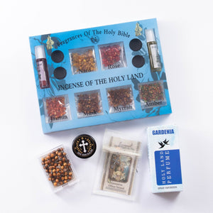 Set Aniversare Binecuvântat din Ierusalim – Cruce din lemn de măslin și Sfinte Elemente - M2 - Din Ierusalim