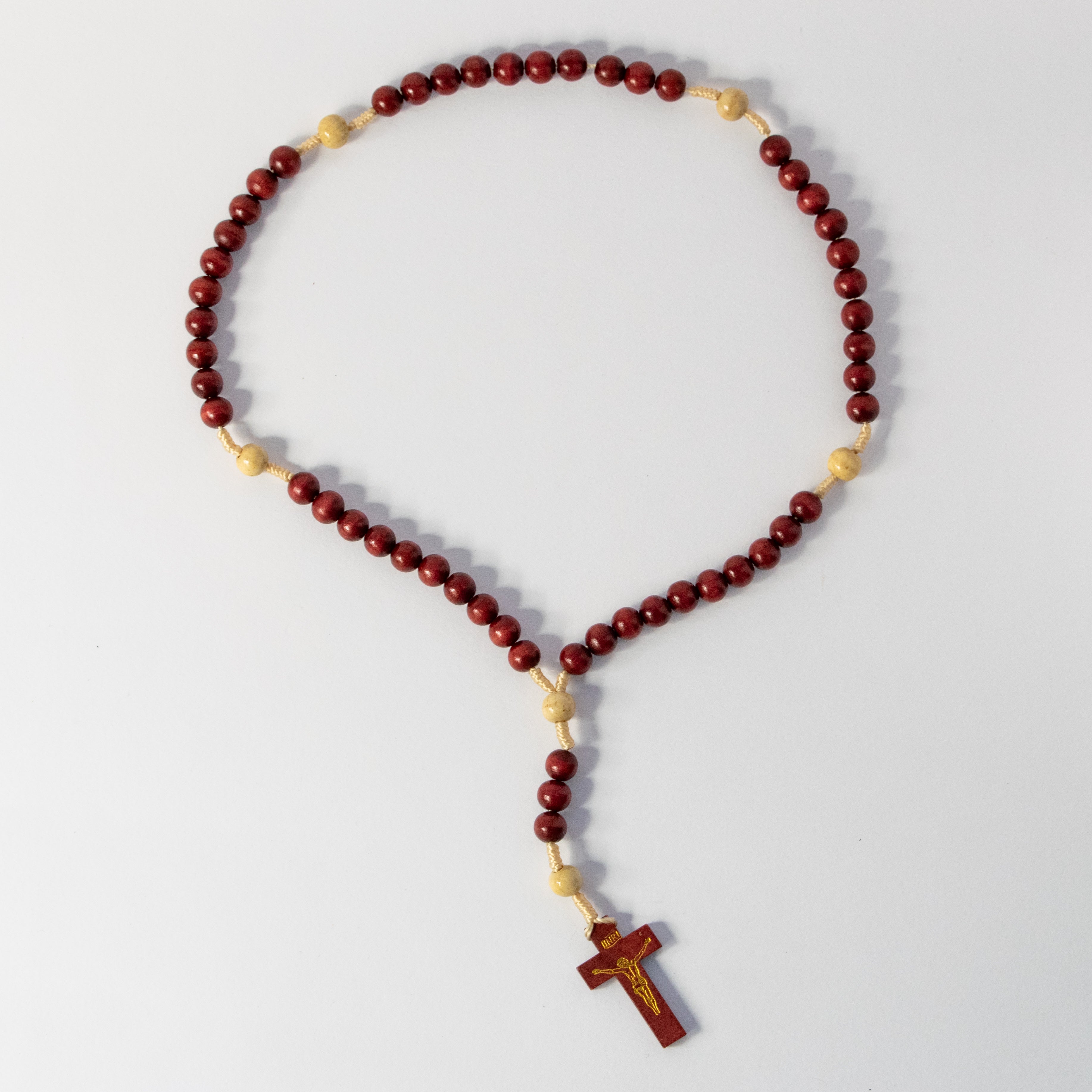 Colier din lemn de măslin cu cruce sculptată – Simplitate, Tradiție și Echilibru Spiritual - Sfințit în Biserica Nașterii Domnului din Betleem